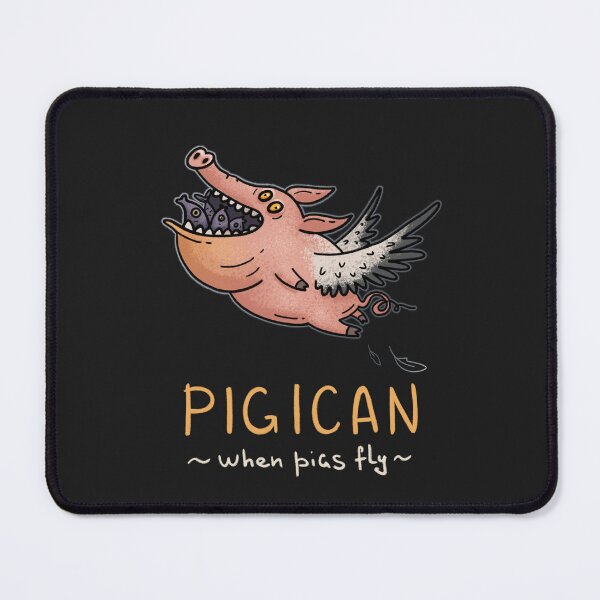 Item preview, Pigican Dark Edition | Flying Pig Pelican Fantasy Creature | Funny Animal Pun designed and sold by Aida Drogan.