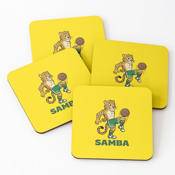 Item preview, Retro Brazil Soccer Jaguar Premium Mascot Sticker designed and sold by Mr-wow.