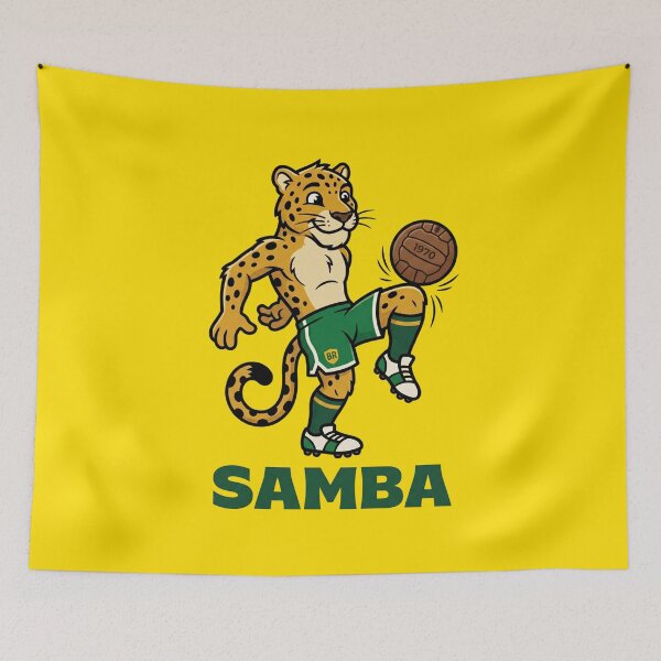 Item preview, Retro Brazil Soccer Jaguar Premium Mascot Sticker designed and sold by Mr-wow.