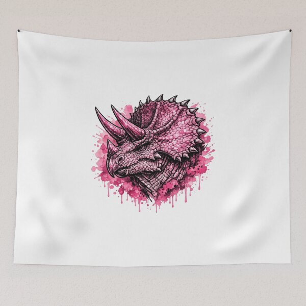 Item preview, Part 2 Mystic Pink Triceratops – Fantasy Tattoo Watercolor Dinosaur Illustration designed and sold by MolinezjArt.