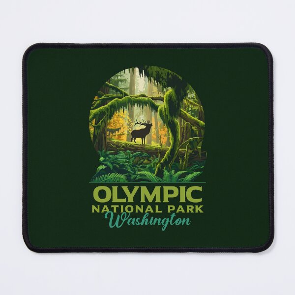 Item preview, Retro Hoh Rain Forest Olympic National Park Illustration designed and sold by LinaValearte.