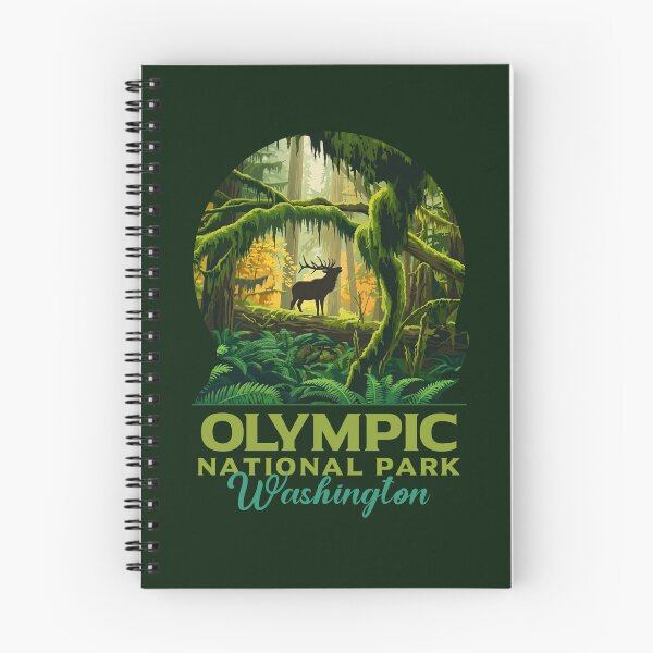 Item preview, Retro Hoh Rain Forest Olympic National Park Illustration designed and sold by LinaValearte.