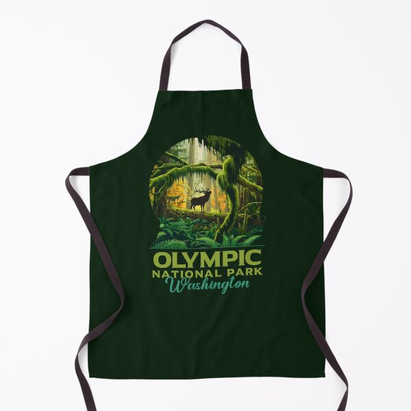 Item preview, Retro Hoh Rain Forest Olympic National Park Illustration designed and sold by LinaValearte.
