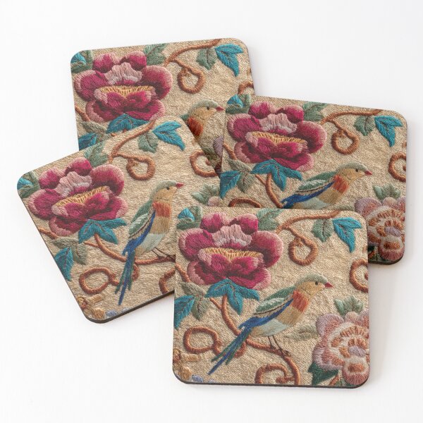 Item preview, Luxury Chinese Oriental Silk Embroidery Floral Bird Carpet designed and sold by GrinGalore.