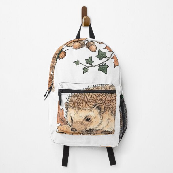 Item preview, Autumn Hedgehog – Cozy Fall Botanical Wildlife Illustration Art Print & Sticker designed and sold by Breezy Studio.