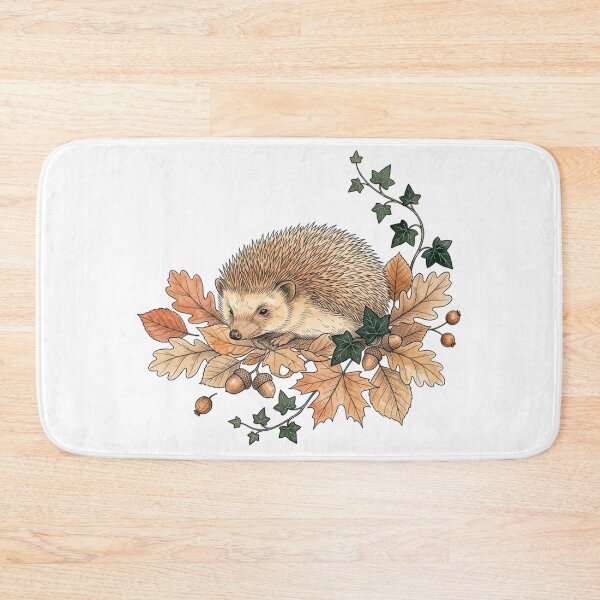 Item preview, Autumn Hedgehog – Cozy Fall Botanical Wildlife Illustration Art Print & Sticker designed and sold by Breezy Studio.