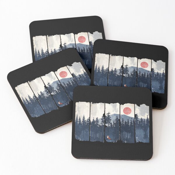 Item preview, Vintage Japanese Woodblock Forest and Fox Landscape designed and sold by VortexPulse.