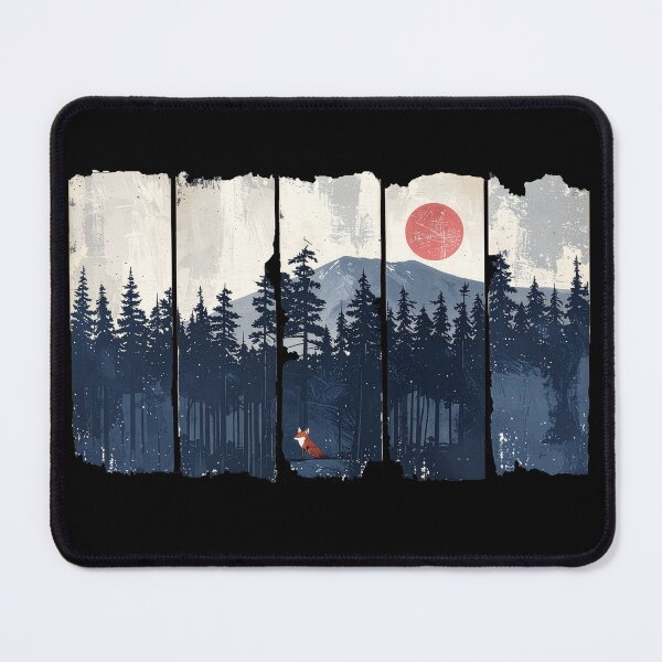 Item preview, Vintage Japanese Woodblock Forest and Fox Landscape designed and sold by VortexPulse.