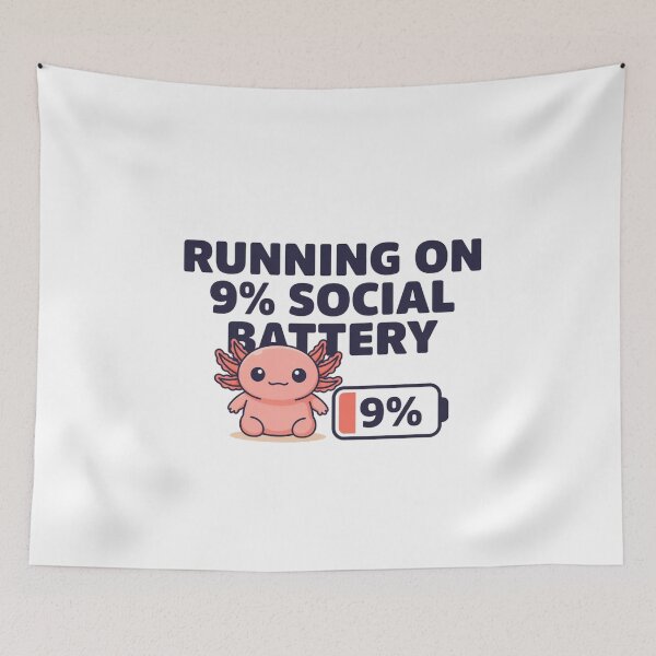 Item preview, Running On 9 Percent Social Battery Axolotl designed and sold by Bianca Oltean.