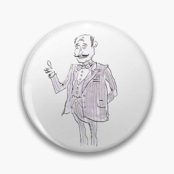 Artikelvorschau, Agatha Christies Poirot entworfen und verkauft von Inky Fingers Illustrations.