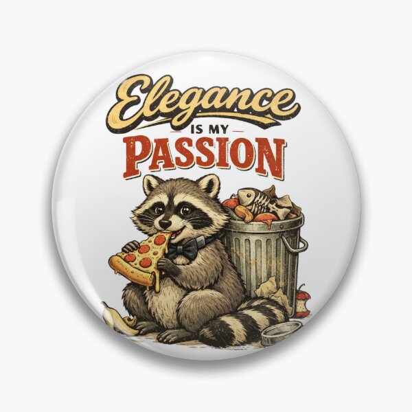 Item preview, Elegance Is My Passion Raccoon Funny Cartoon designed and sold by Print Loft.