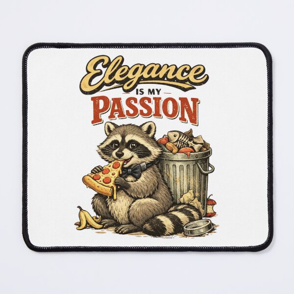 Item preview, Elegance Is My Passion Raccoon Funny Cartoon designed and sold by Print Loft.