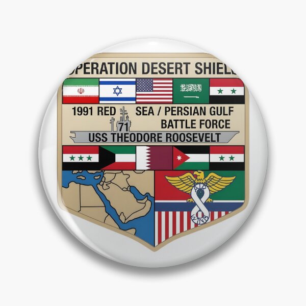 Item preview, USS Theodore Roosevelt (CVN-71) Operation Desert Shield 1991 Battle Force Insignia designed and sold by CharlieDesings.