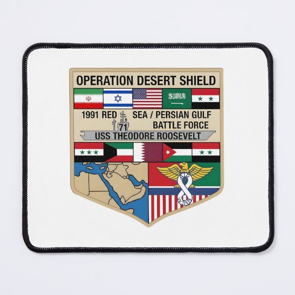 Item preview, USS Theodore Roosevelt (CVN-71) Operation Desert Shield 1991 Battle Force Insignia designed and sold by CharlieDesings.