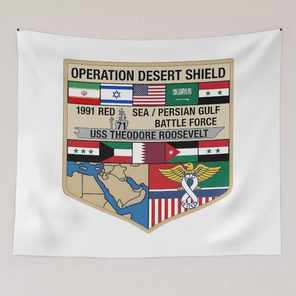 Item preview, USS Theodore Roosevelt (CVN-71) Operation Desert Shield 1991 Battle Force Insignia designed and sold by CharlieDesings.