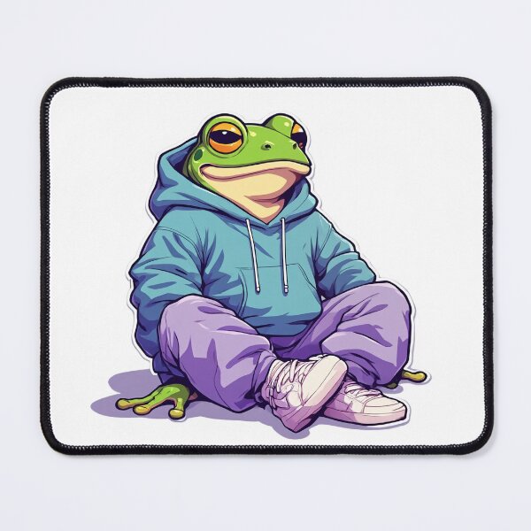 Item preview, Cozy Chill Frog in Streetwear | Pastel Urban Cartoon designed and sold by Aesthicer.