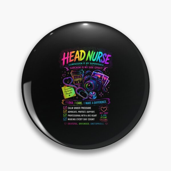 Item preview, Head Nurse Compassion Sarcasm Coffee Camera Funny Nursing Graphic designed and sold by Glow-Paw-Studio.