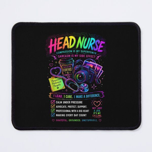 Item preview, Head Nurse Compassion Sarcasm Coffee Camera Funny Nursing Graphic designed and sold by Glow-Paw-Studio.
