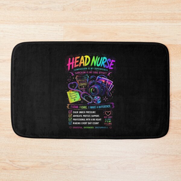 Item preview, Head Nurse Compassion Sarcasm Coffee Camera Funny Nursing Graphic designed and sold by Glow-Paw-Studio.