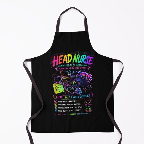 Item preview, Head Nurse Compassion Sarcasm Coffee Camera Funny Nursing Graphic designed and sold by Glow-Paw-Studio.