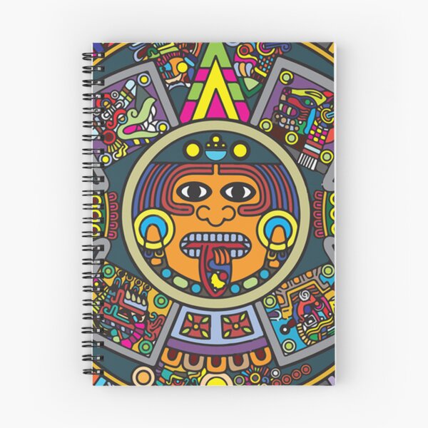 Item preview, Colorful Aztec Sun Stone Calendar with Ancient Symbolic Detail designed and sold by Analog Aura .