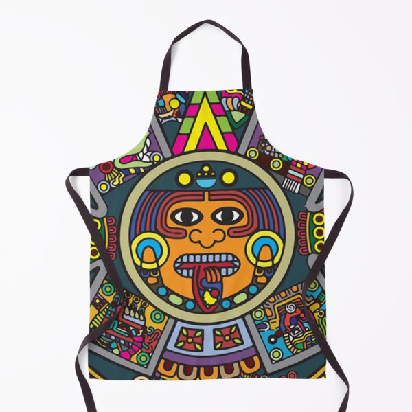Item preview, Colorful Aztec Sun Stone Calendar with Ancient Symbolic Detail designed and sold by Analog Aura .