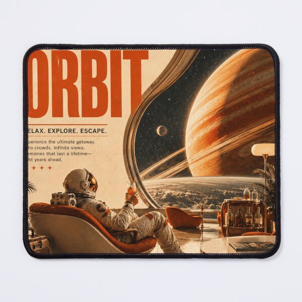Item preview, Vacation In Orbit – Retro Futuristic Space Travel Poster designed and sold by Watchyyy.
