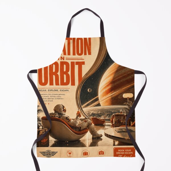 Item preview, Vacation In Orbit – Retro Futuristic Space Travel Poster designed and sold by Watchyyy.