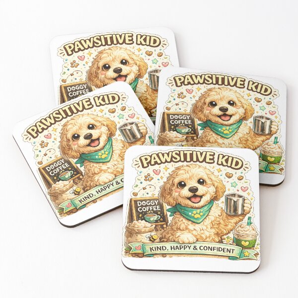 Item preview, Happy puppy with frothy coffee drink Pawsitive or Positive designed and sold by domdjs4239.