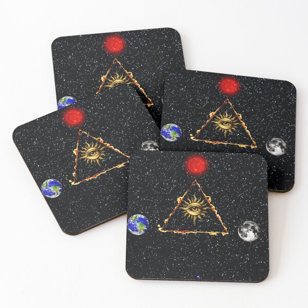 Item preview, Eye inside burning triangle space art  designed and sold by FahdSpaceArt.