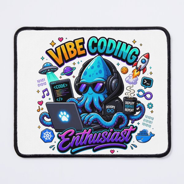 Item preview, Vibe Coding Enthusiast –  Squid DevOps Engineer Sticker |  Squid DevOps Engineer Coding Vibes designed and sold by NuniDesigns.