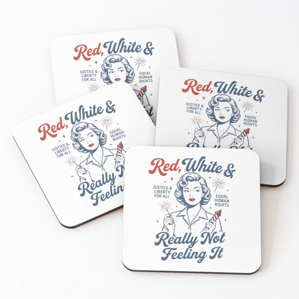 Item preview, Red White & Really Not Feeling It Feminist Political Protest 4th Of July designed and sold by Glow-Paw-Studio.