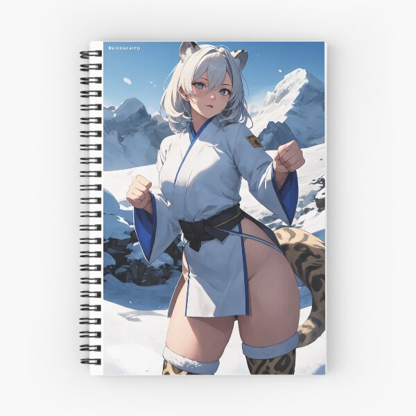Item preview, Snow Leopard Anime Fighter Girl in Traditional Outfit designed and sold by iloveanimechibi.