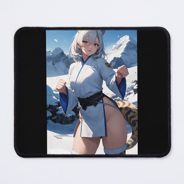 Item preview, Snow Leopard Anime Fighter Girl in Traditional Outfit designed and sold by iloveanimechibi.