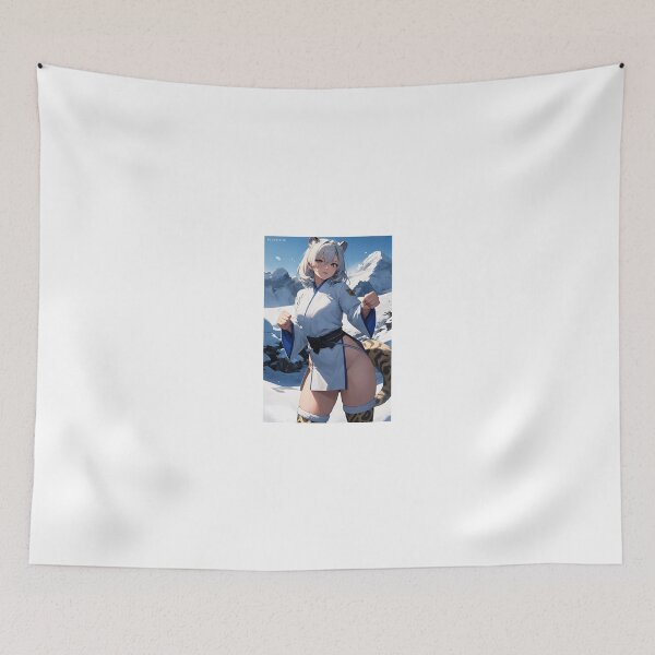 Item preview, Snow Leopard Anime Fighter Girl in Traditional Outfit designed and sold by iloveanimechibi.
