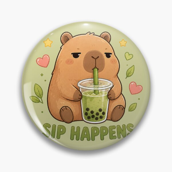 Item preview, Sip Happens Capybara Matcha Boba Tea designed and sold by StillWildink.