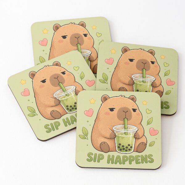 Item preview, Sip Happens Capybara Matcha Boba Tea designed and sold by StillWildink.