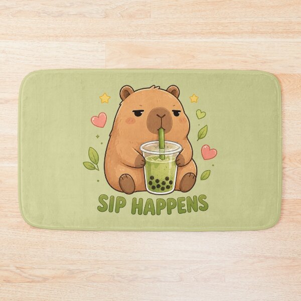 Item preview, Sip Happens Capybara Matcha Boba Tea designed and sold by StillWildink.