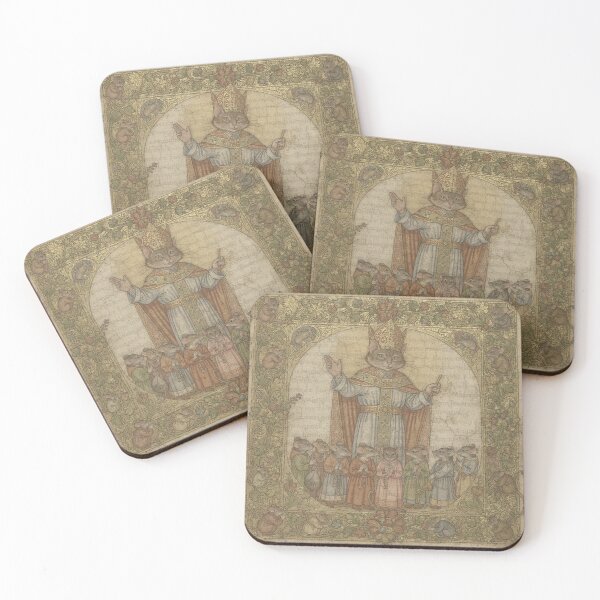 Item preview, Medieval Cat Bishop Blessing Mice Manuscript Art designed and sold by PictorialWhimsy.