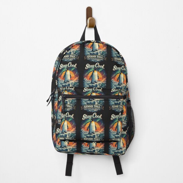 Item preview, Stay Cool Stand Tall Penguin Inspirational Retro Design designed and sold by MedRoh.