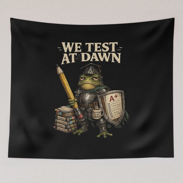 Item preview, We Test At Dawn Funny Frog Teacher Meme Testing Day Humor designed and sold by super-think.