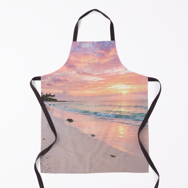 Item preview, Tropical Sunset Beach Paradise – Pink Sky, Turquoise Ocean & Coastal Waves designed and sold by SOUFIANE1991.