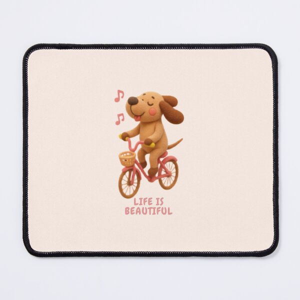 Item preview, Life Is Beautiful Happy Singing Dog Bicycle Sticker designed and sold by Siti Hoiriyah.