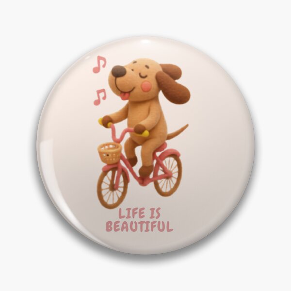Item preview, Life Is Beautiful Happy Singing Dog Bicycle Sticker designed and sold by Siti Hoiriyah.