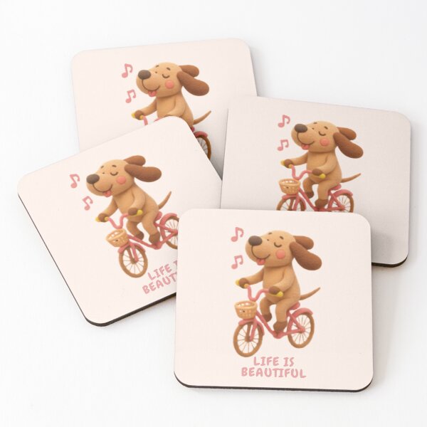 Item preview, Life Is Beautiful Happy Singing Dog Bicycle Sticker designed and sold by Siti Hoiriyah.