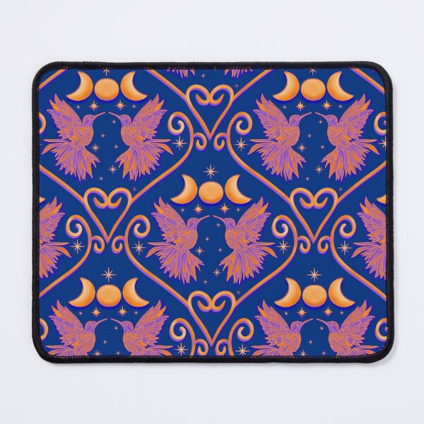 Item preview, Stained Glass Hummingbird Celestial Orange & Blue designed and sold by Lacey Stonesifer.