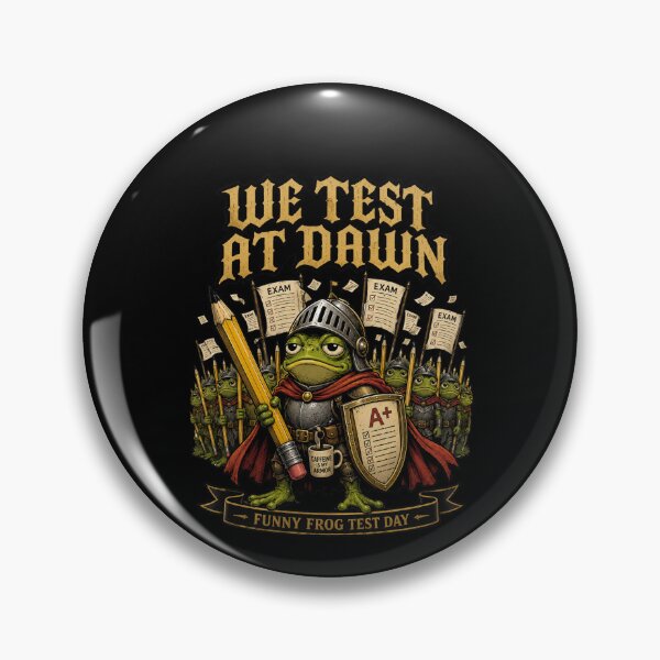 Item preview, We Test At Dawn Funny Frog Teacher Meme Testing Day Humor designed and sold by super-think.