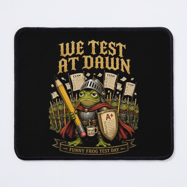 Item preview, We Test At Dawn Funny Frog Teacher Meme Testing Day Humor designed and sold by super-think.