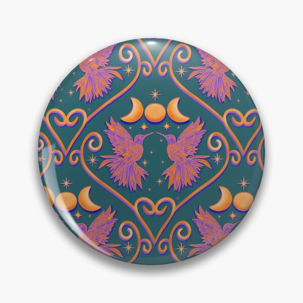 Item preview, Stained Glass Hummingbird Celestial Orange Pink & Teal designed and sold by Lacey Stonesifer.