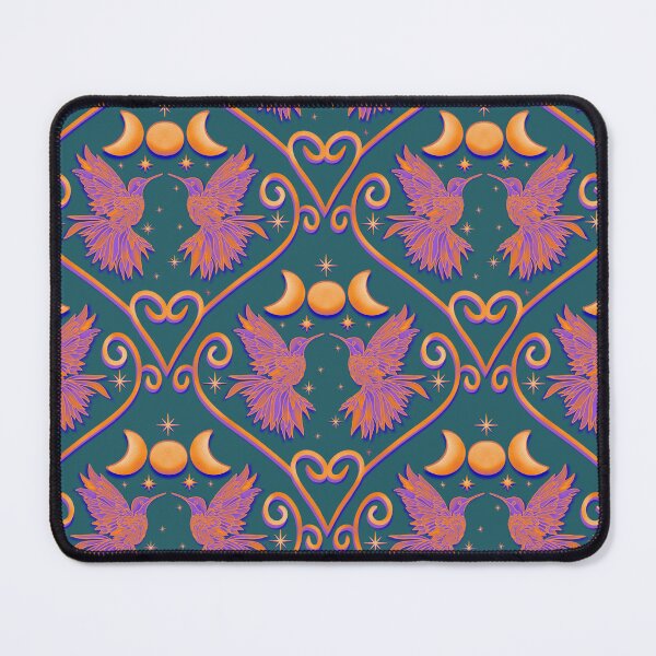 Item preview, Stained Glass Hummingbird Celestial Orange Pink & Teal designed and sold by Lacey Stonesifer.